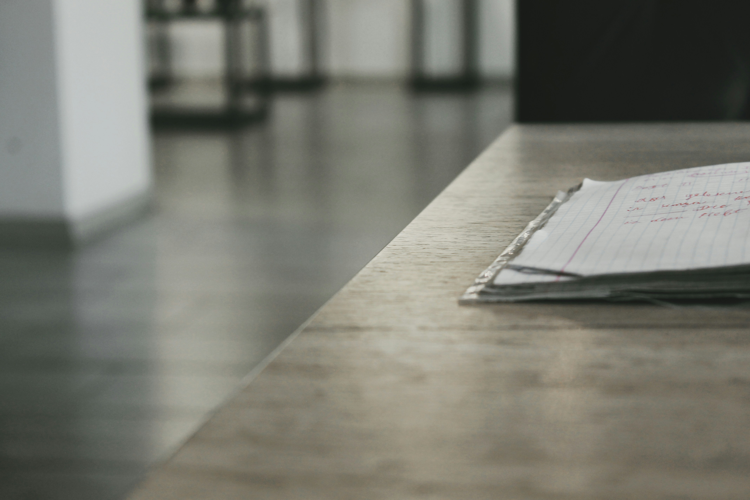 A notebook at a desk